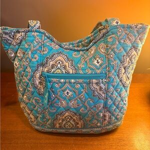 Vera Bradley Teal Blue Patterned Tote Bag